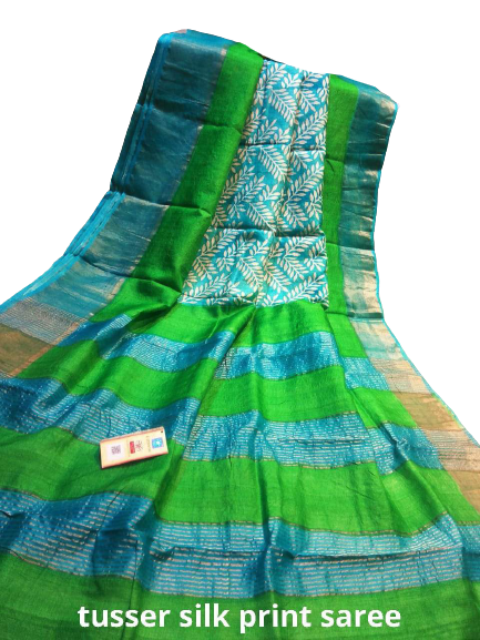 Pure Tussar Silk print saree