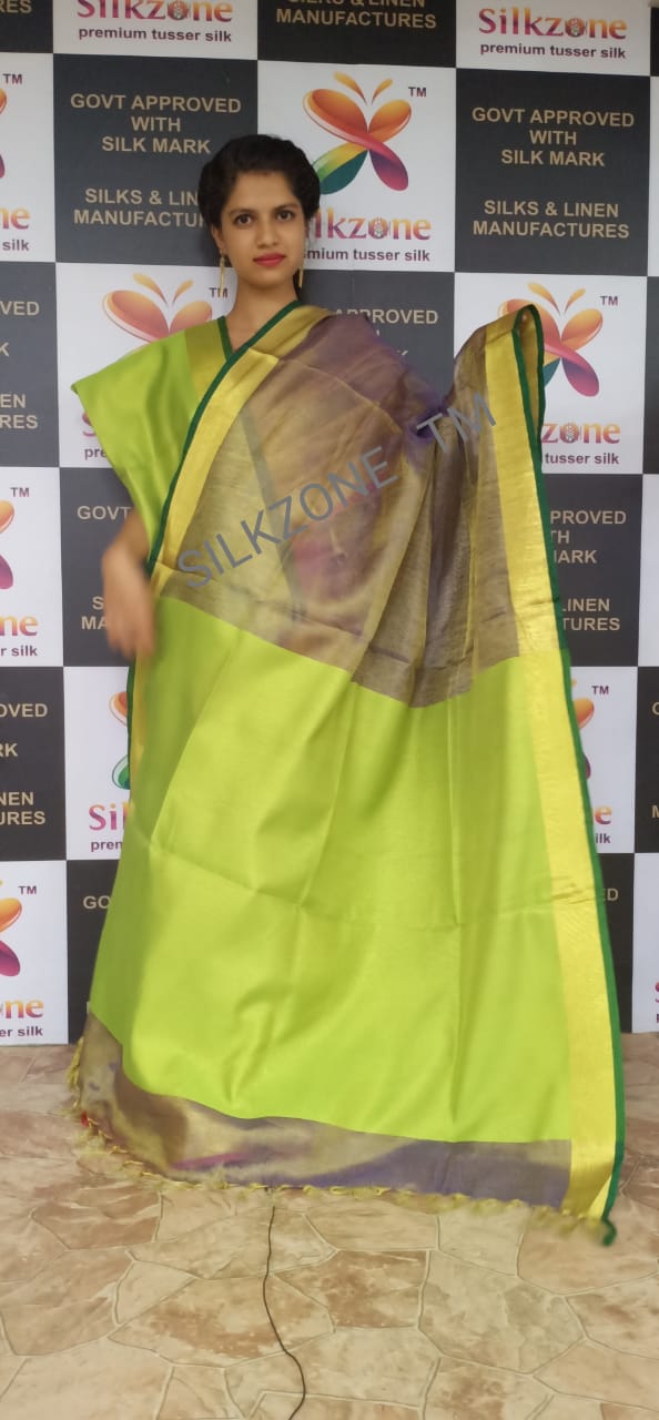 Tissue linen plane saree SILK ZONE