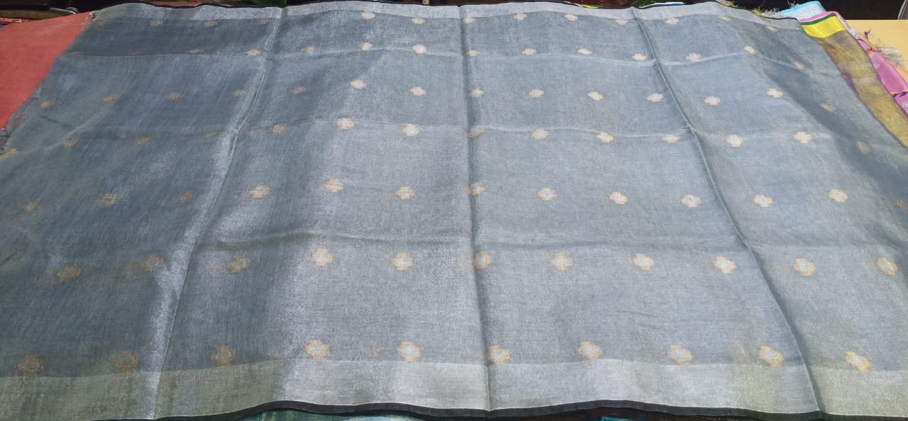 Tissue linen buta saree SILK ZONE