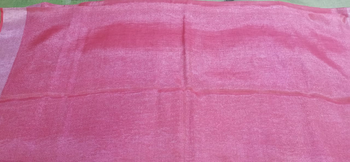 Tissue linen plain Saree SILK ZONE