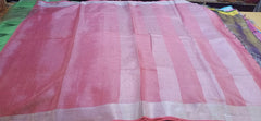 Tissue linen plain saree SILK ZONE