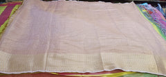 Tissue linen plain saree SILK ZONE