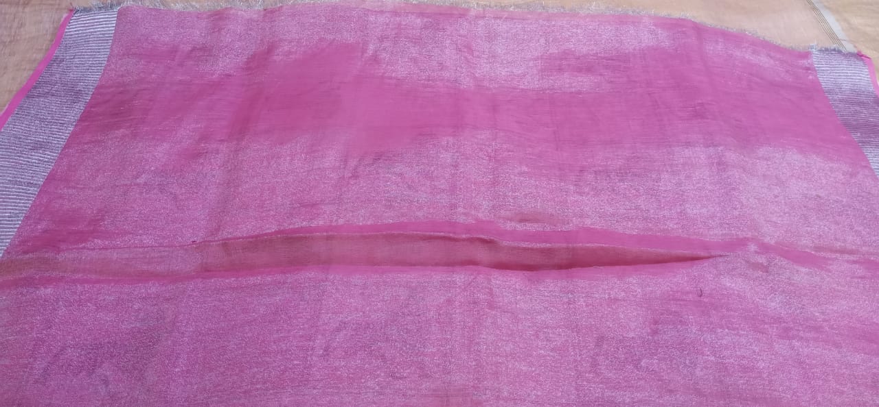 Tissue linen printed saree SILK ZONE