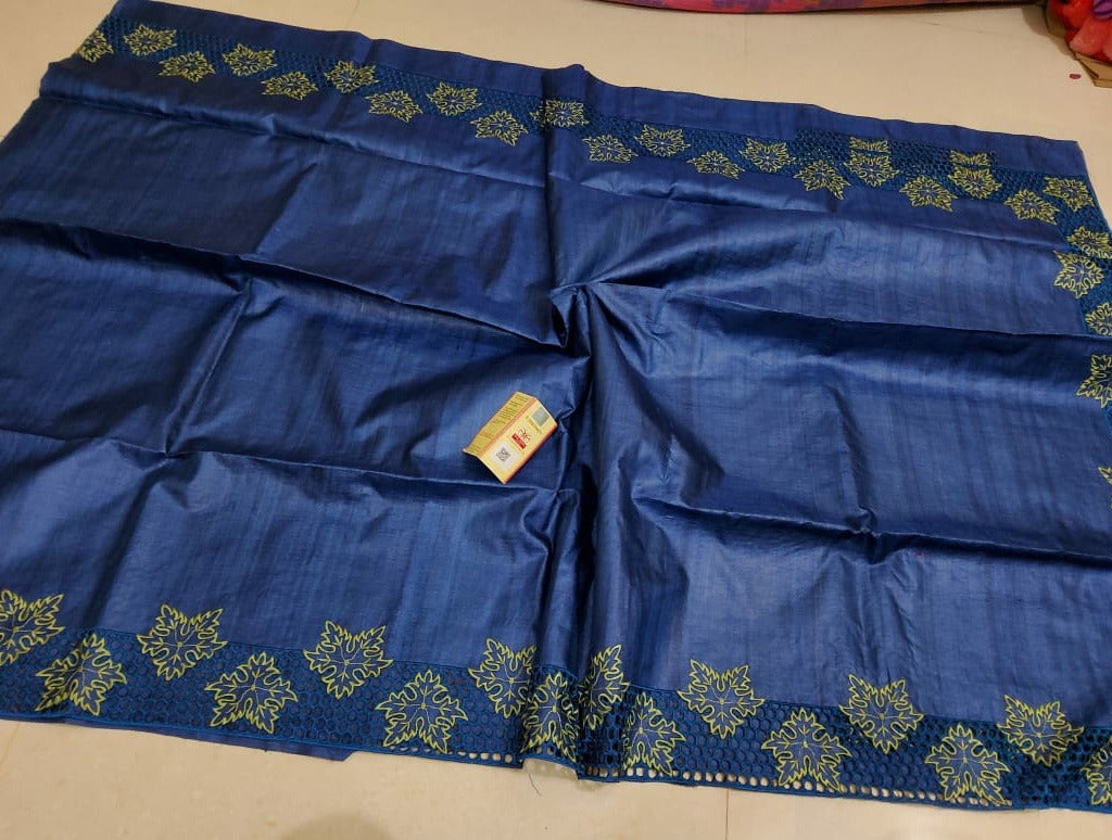 Tussar silk cutwork saree SILK ZONE