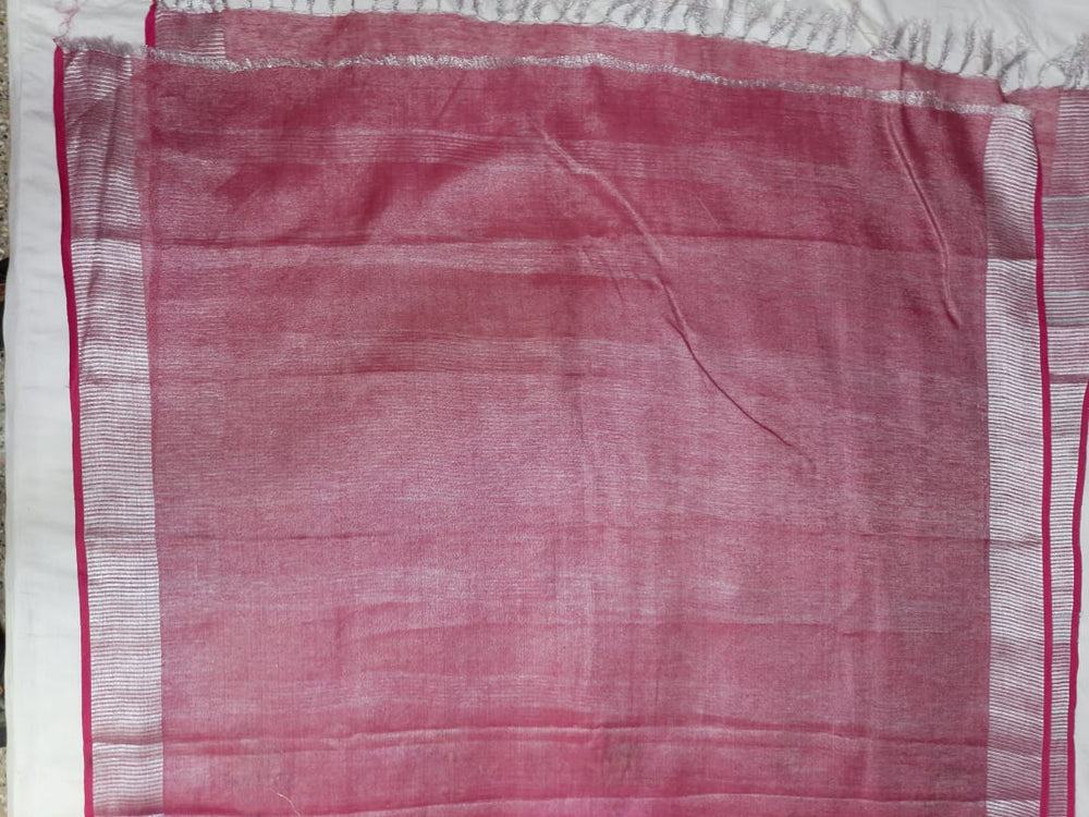 Tissue linen embroidery saree SILK ZONE