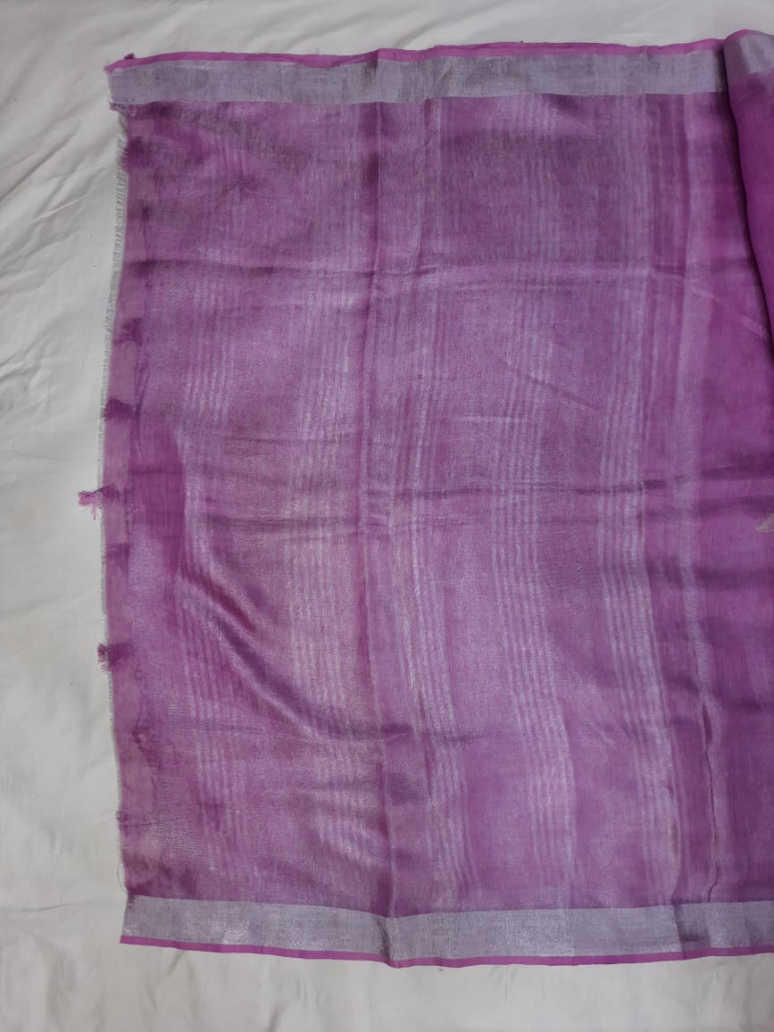 Tissue linen embroidery saree SILK ZONE