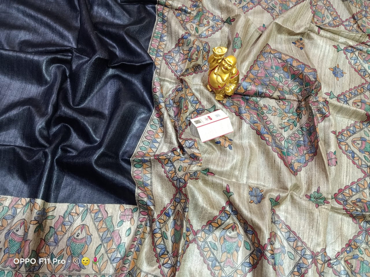TUSSAR SILK PRINT SAREE