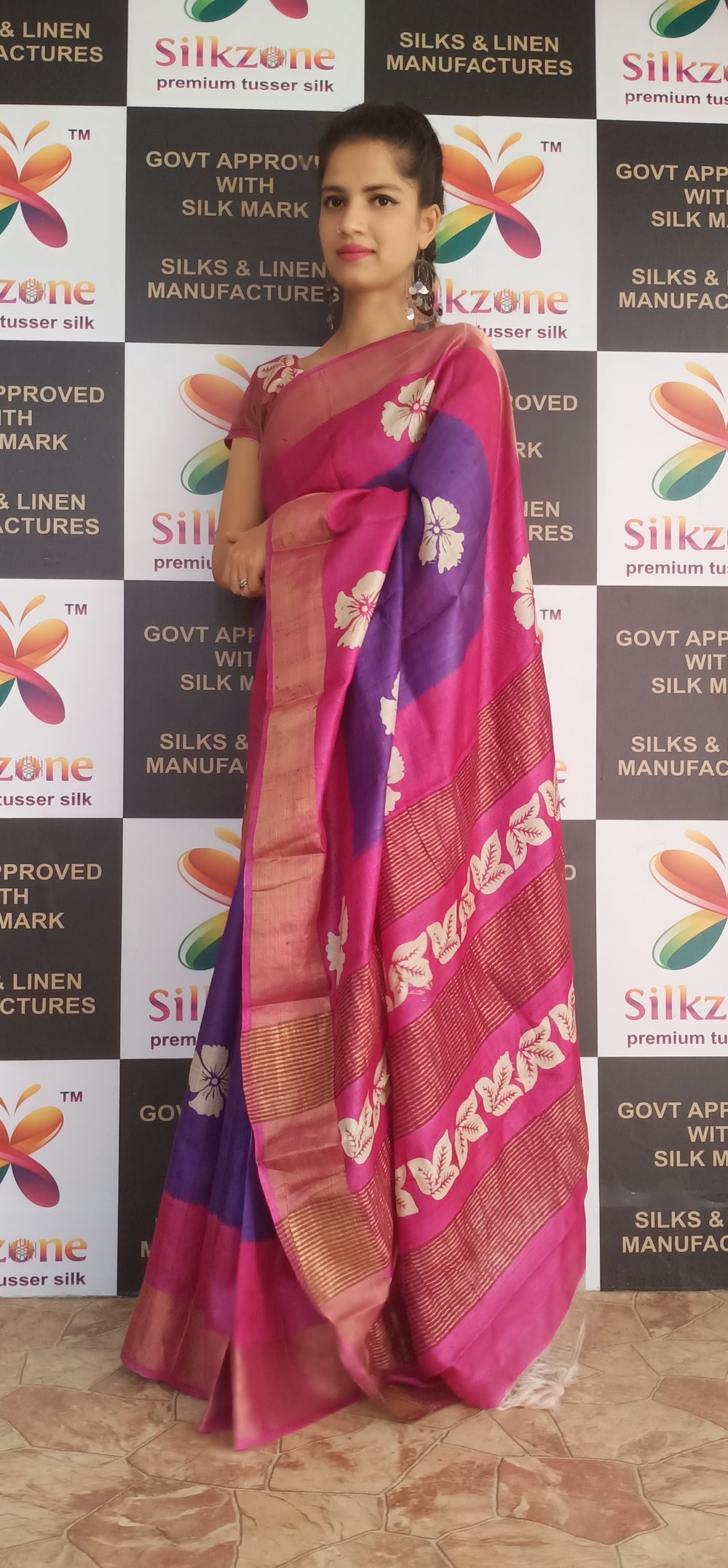 Pure Tussar Silk print saree