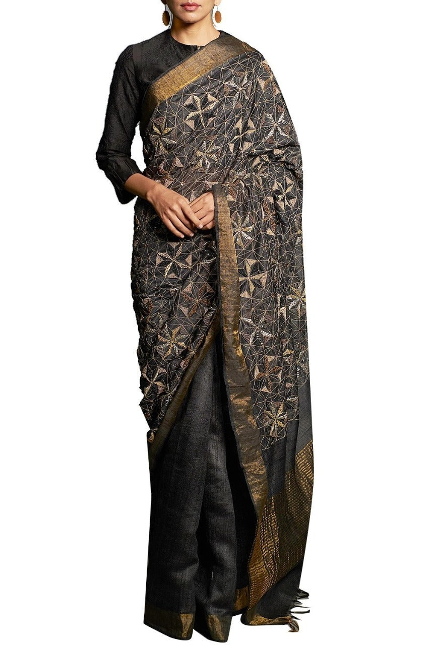 TUSSAR SILK PRINT SAREE