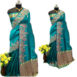 Handloom Raw Silk Weaving Saree M J HANDLOOM