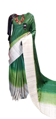 Pure tussar ghicha triple zari border saree SILK ZONE