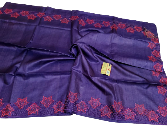 Tussar silk cutwork saree SILK ZONE