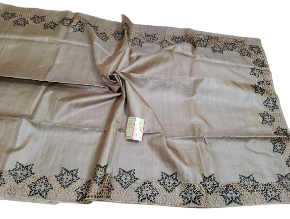 Tussar silk cutwork design SILK ZONE