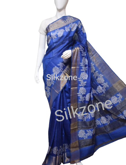 Pure Tussar Silk print saree