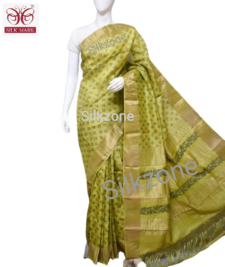 Pure Tussar Silk print saree